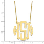 Load image into Gallery viewer, Roy Rose Jewelry 10K Yellow Gold Custom Personalized Circle Block Letter Round Monogram Necklace 1" inch Length Size Pendant 18" Chain
