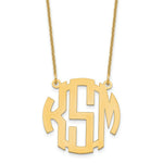 Load image into Gallery viewer, Roy Rose Jewelry 10K Yellow Gold Custom Personalized Circle Block Letter Round Monogram Necklace 1" inch Length Size Pendant 18" Chain

