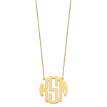 Load image into Gallery viewer, Roy Rose Jewelry 10K Yellow Gold Custom Personalized Circle Block Letter Round Monogram Necklace 1 1/4" inch Length Size Pendant 18" Chain
