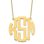 Load image into Gallery viewer, Roy Rose Jewelry 10K Yellow Gold Custom Personalized Circle Block Letter Round Monogram Necklace 1 1/4" inch Length Size Pendant 18" Chain
