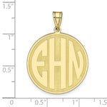 Load image into Gallery viewer, Roy Rose Jewelry Block Letter Solid Round 1" Circle Monogram Custom Personalized Pendant 10K Yellow Gold from
