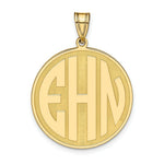 Load image into Gallery viewer, Roy Rose Jewelry Block Letter Solid Round 1" Circle Monogram Custom Personalized Pendant 10K Yellow Gold from
