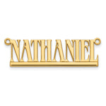 Load image into Gallery viewer, Roy Rose Jewelry Custom Made Personalized Name All Caps Uppercase Necklace Pendant, size 1.10" inches, in 10K Yellow Gold in Length Choice of 16", 18", or 20"
