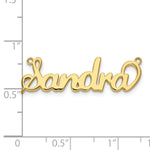 Load image into Gallery viewer, Roy Rose Jewelry Custom Made Personalized Fancy Script Name Necklace Pendant, size 1.75" inches, in 10K Yellow Gold in Length Choice of 16", 18", or 20"
