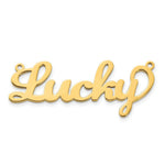 Load image into Gallery viewer, Roy Rose Jewelry Custom Made Personalized Fancy Script Name Necklace Pendant, size 1.75" inches, in 10K Yellow Gold in Length Choice of 16", 18", or 20"
