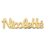 Load image into Gallery viewer, Roy Rose Jewelry Custom Made Personalized Fancy Script Name Necklace Pendant, size 1.75" inches, in 10K Yellow Gold in Length Choice of 16", 18", or 20"
