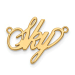 Load image into Gallery viewer, Roy Rose Jewelry Custom Made Personalized Fancy Script Name Necklace Pendant, size 1.75" inches, in 10K Yellow Gold in Length Choice of 16", 18", or 20"
