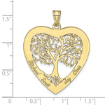Load image into Gallery viewer, Roy Rose Jewelry Custom Made Personalized Name Family Tree Heart Pendant Necklace, size 1.25" inches, in 10K Yellow Gold With Option Chain Choice of 16", 18", or 20"
