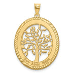 Load image into Gallery viewer, Roy Rose Jewelry Custom Made Personalized Name Family Tree Oval Pendant Necklace, size 1.25" inches, in 10K Yellow Gold With Option Chain Choice of 16", 18", or 20"
