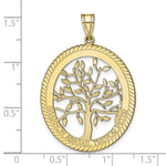 Load image into Gallery viewer, Roy Rose Jewelry Custom Made Personalized Name Family Tree Oval Pendant Necklace, size 1.25" inches, in 10K Yellow Gold With Option Chain Choice of 16", 18", or 20"

