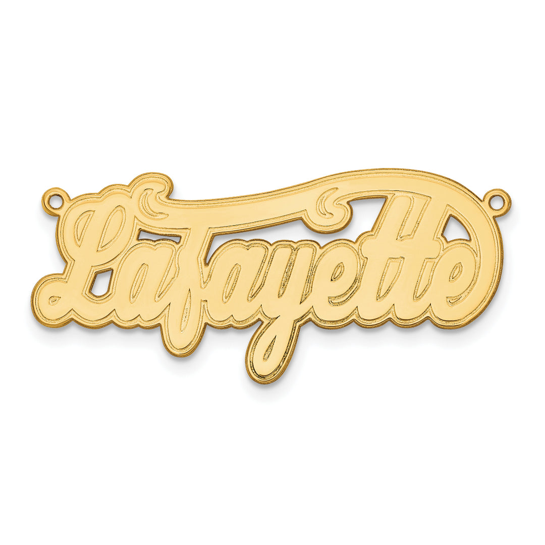 Custom Made Personalized Name Necklace Pendant Cursive with Border Size 1.1 inches in 10K, 14K Gold, Yellow Gold in Length of 16, 18, or 20 Inches