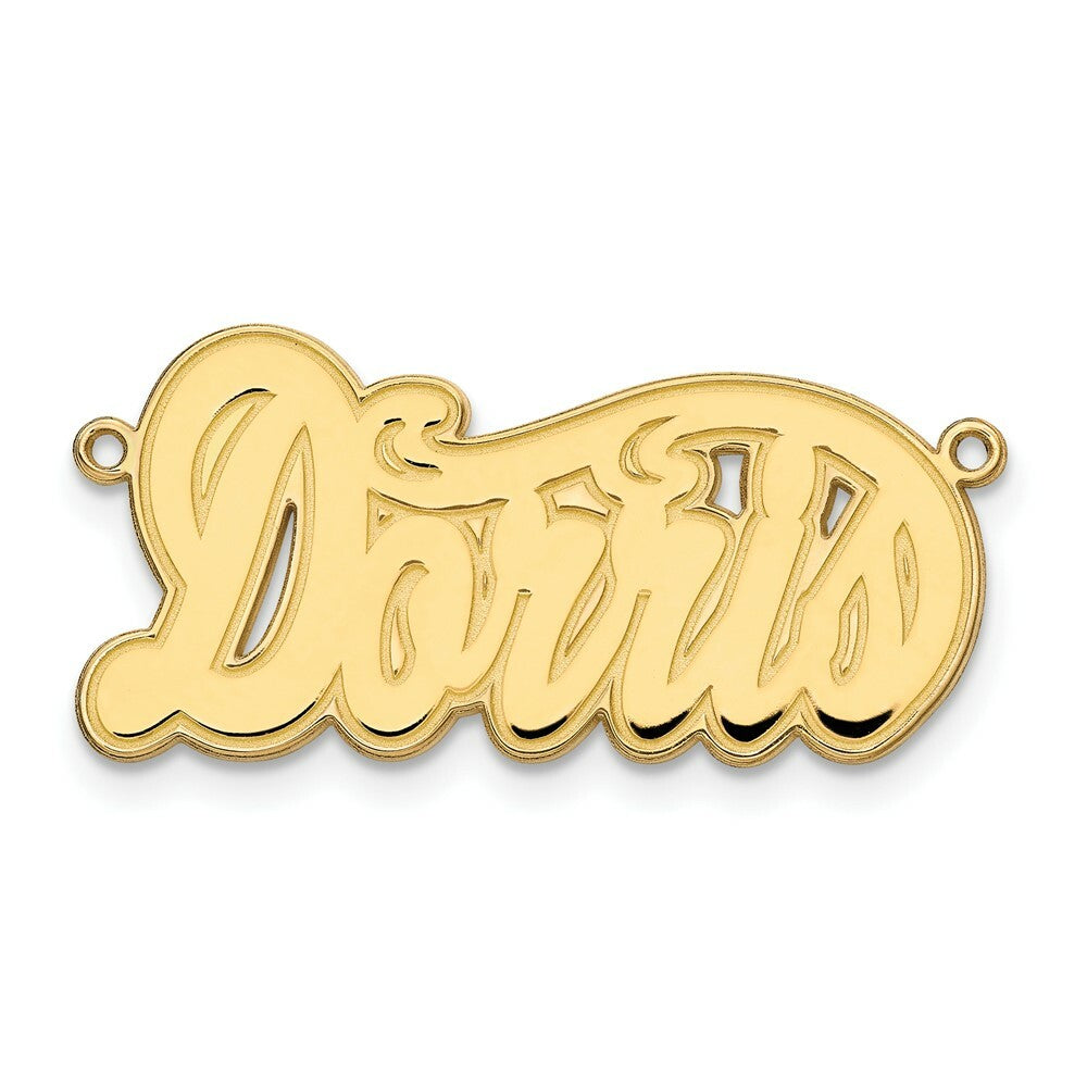 Custom Made Personalized Name Necklace Pendant Cursive with Border Size 1.1 inches in 10K, 14K Gold, Yellow Gold in Length of 16, 18, or 20 Inches