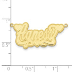 Load image into Gallery viewer, Roy Rose Jewelry Custom Made Personalized Name Necklace Pendant Cursive with 2 Hearts, size 1.1" inches, in 10K Yellow Gold in Length Choice of 16", 18", or 20"
