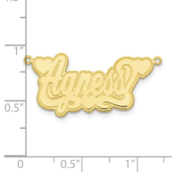 Roy Rose Jewelry Custom Made Personalized Name Necklace Pendant Cursive with 2 Hearts, size 1.1