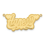Load image into Gallery viewer, Roy Rose Jewelry Custom Made Personalized Name Necklace Pendant Cursive with 2 Hearts, size 1.1" inches, in 10K Yellow Gold in Length Choice of 16", 18", or 20"
