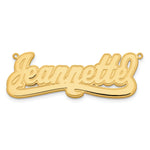 Load image into Gallery viewer, Roy Rose Jewelry Custom Made Personalized Name Necklace Pendant Cursive with Border, size 1.6" inches, in 10K Yellow Gold in Length Choice of 16", 18", or 20"
