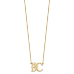Load image into Gallery viewer, Roy Rose Jewelry 10K Yellow Gold Custom Personalized Semi-Stacked Block Letters Monogram Necklace 5/8" inch Length Size Pendant 18" Chain
