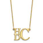 Load image into Gallery viewer, Roy Rose Jewelry 10K Yellow Gold Custom Personalized Semi-Stacked Block Letters Monogram Necklace 5/8" inch Length Size Pendant 18" Chain
