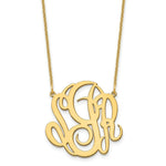 Load image into Gallery viewer, 10K Yellow Gold Custom Personalized Script Style Monogram Necklace 1" inch Size Pendant 18" Chain
