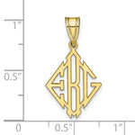 Load image into Gallery viewer, Roy Rose Jewelry 10K Yellow Gold Custom Personalized Block Letters Diamond Marquise Shape Monogram 3/4" Size Pendant
