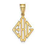 Load image into Gallery viewer, Roy Rose Jewelry 10K Yellow Gold Custom Personalized Block Letters Diamond Marquise Shape Monogram 3/4" Size Pendant
