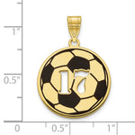 Load image into Gallery viewer, Personalized Custom Sport Player Number on Soccer Ball Pendant Solid 10K Yellow Gold
