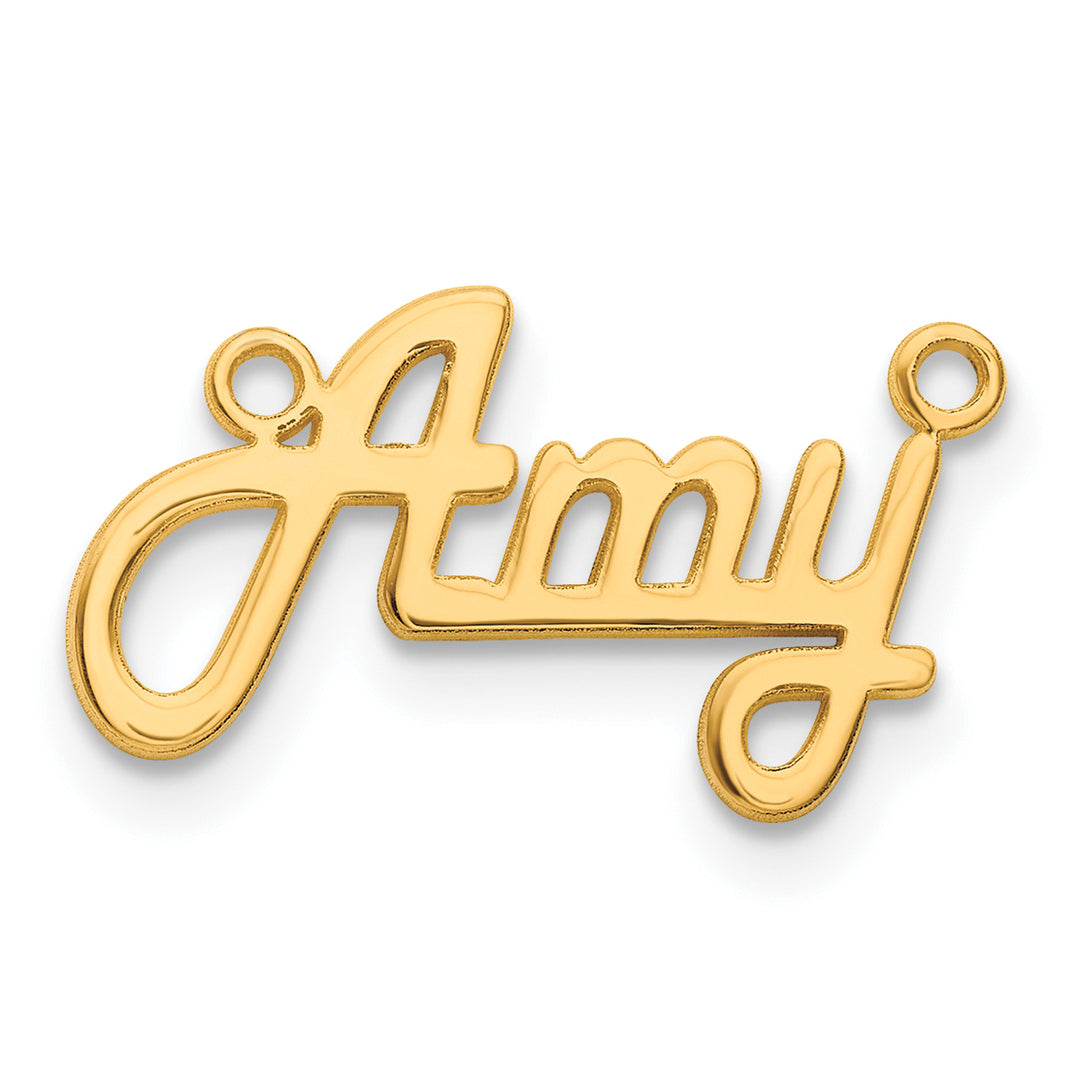 Roy Rose Jewelry Custom Made Personalized Underlined Style Name Necklace Pendant, size 1.10" inches, in 10K Yellow Gold in Length Choice of 16", 18", or 20"