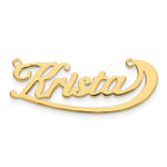 Load image into Gallery viewer, Roy Rose Jewelry Custom Made Personalized Name Necklace Pendant Cursive with Swoop Line, size 1.75" inches, in 10K Yellow Gold in Length Choice of 16", 18", or 20"
