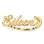 Load image into Gallery viewer, Roy Rose Jewelry Custom Made Personalized Name Necklace Pendant Cursive with Swoop Line, size 1.1" inches, in 10K Yellow Gold in Length Choice of 16", 18", or 20"
