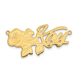 Load image into Gallery viewer, Roy Rose Jewelry Custom Made Personalized Name Necklace Pendant Cursive Rose Design, size 1.5" inches, in 10K Yellow Gold in Length Choice of 16", 18", or 20"
