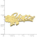 Load image into Gallery viewer, Roy Rose Jewelry Custom Made Personalized Name Necklace Pendant Cursive Rose Design, size 1.5" inches, in 10K Yellow Gold in Length Choice of 16", 18", or 20"
