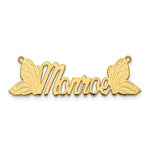 Load image into Gallery viewer, Roy Rose Jewelry Custom Made Personalized Name Necklace Pendant Cursive Butterfly Design, size 1.6" inches, in 10K Yellow Gold in Length Choice of 16", 18", or 20"
