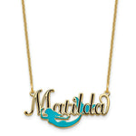 Load image into Gallery viewer, Roy Rose Jewelry Custom Made Two Color Choice Mermaid with Personalized Name Small Pendant Necklace in Solid 10K Yellow Gold
