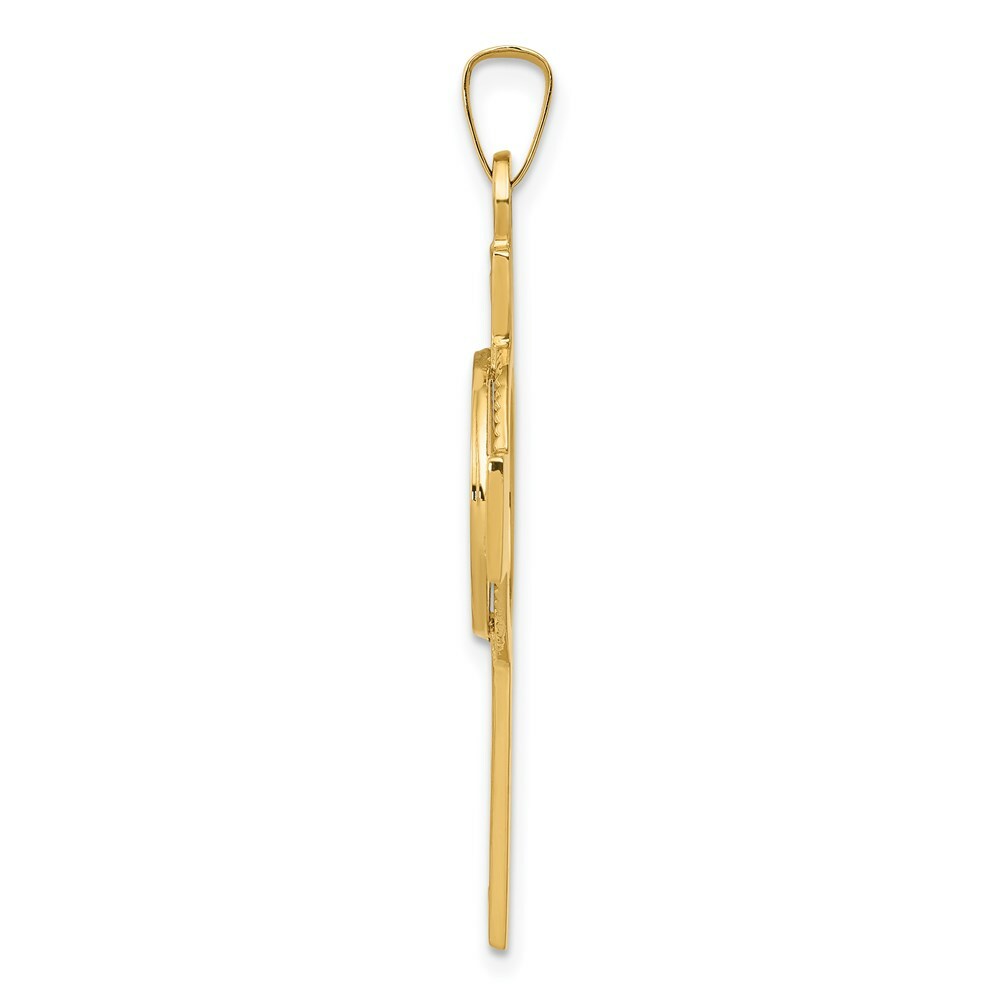 14K Yellow Gold Cross w/ St Anthony Medal Pendant