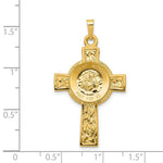 Load image into Gallery viewer, 14K Yellow Gold Cross w/ St Anthony Medal Pendant
