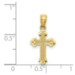 Load image into Gallery viewer, 14K Yellow Gold Small Budded Cross Charm
