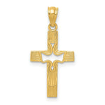 Load image into Gallery viewer, 14K Yellow Gold Dove Cross Pendant
