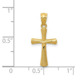 Load image into Gallery viewer, 14K Yellow Gold Diamond-cut Cross Pendant 23mm length
