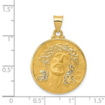 Load image into Gallery viewer, 14K Yellow Gold Head of Christ Medal Round Pendant
