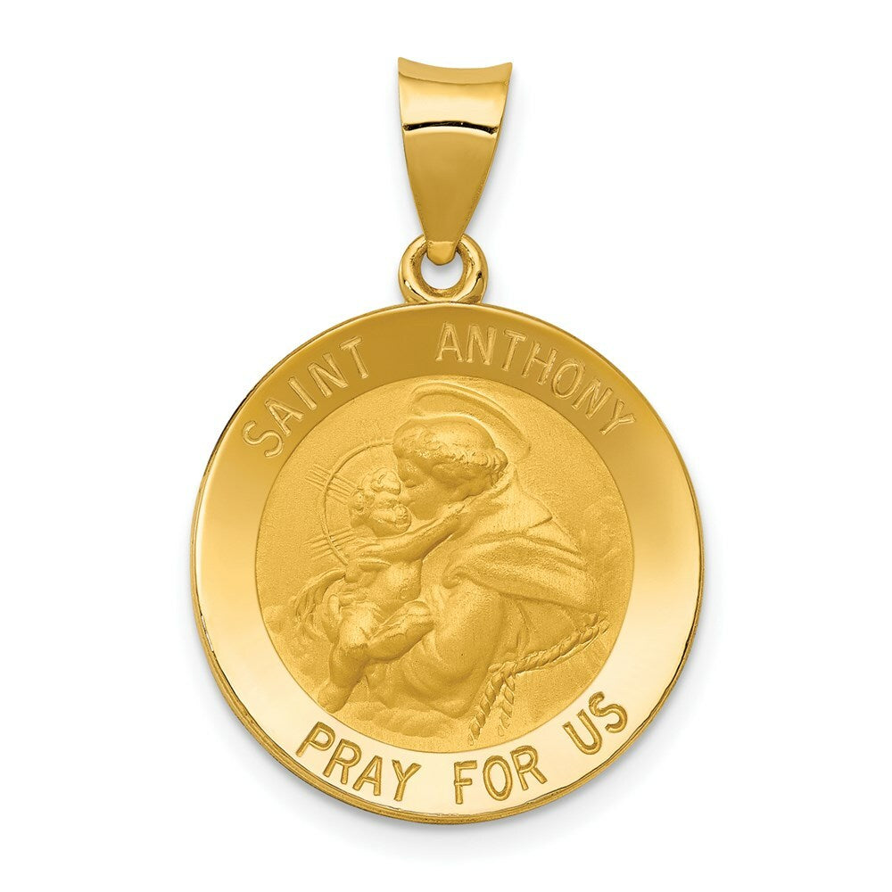 14K Yellow Gold Saint Anthony Medal Pendant