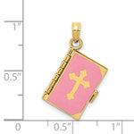 Load image into Gallery viewer, 14K Yellow Gold Enameled Lord's Prayer Bible Pendant
