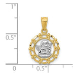 Load image into Gallery viewer, 14K Yellow Gold w/Rhodium Framed Cherub Pendant
