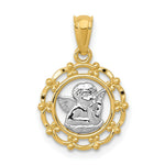 Load image into Gallery viewer, 14K Yellow Gold w/Rhodium Framed Cherub Pendant
