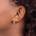 Load image into Gallery viewer, 14K Yellow Gold Polished Crucifix Post Earrings
