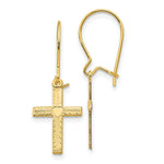 Load image into Gallery viewer, 14K Yellow Gold Polished &amp; Satin Cross Earrings
