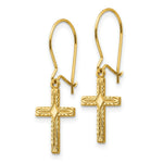 Load image into Gallery viewer, 14K Yellow Gold Polished &amp; Satin Cross Earrings

