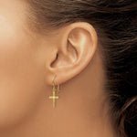 Load image into Gallery viewer, 14K Yellow Gold Polished &amp; Satin Cross Earrings
