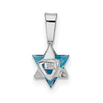 Load image into Gallery viewer, 14K White Gold Blue Topaz Star of David Pendant
