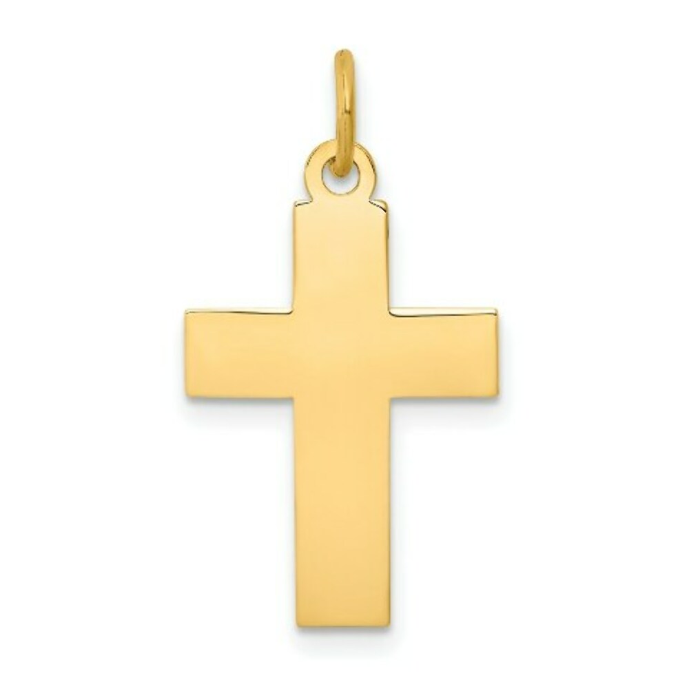 14K Yellow Gold Polished Cross Pendant 29mm length