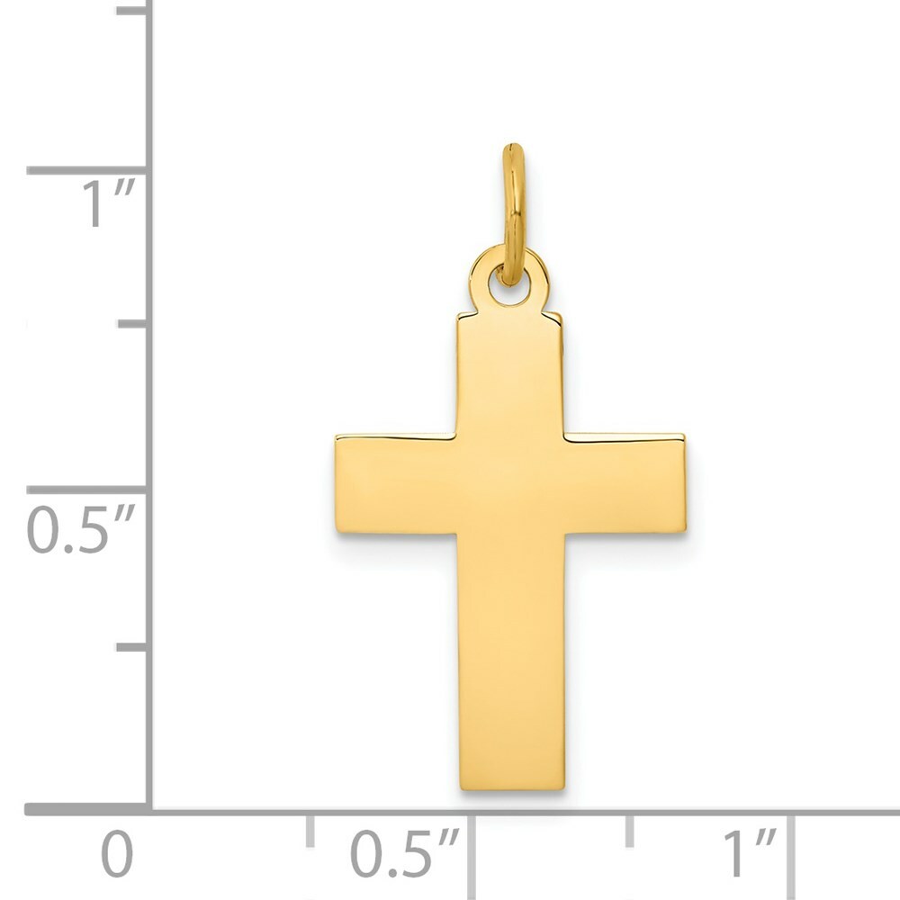 14K Yellow Gold Polished Cross Pendant 29mm length